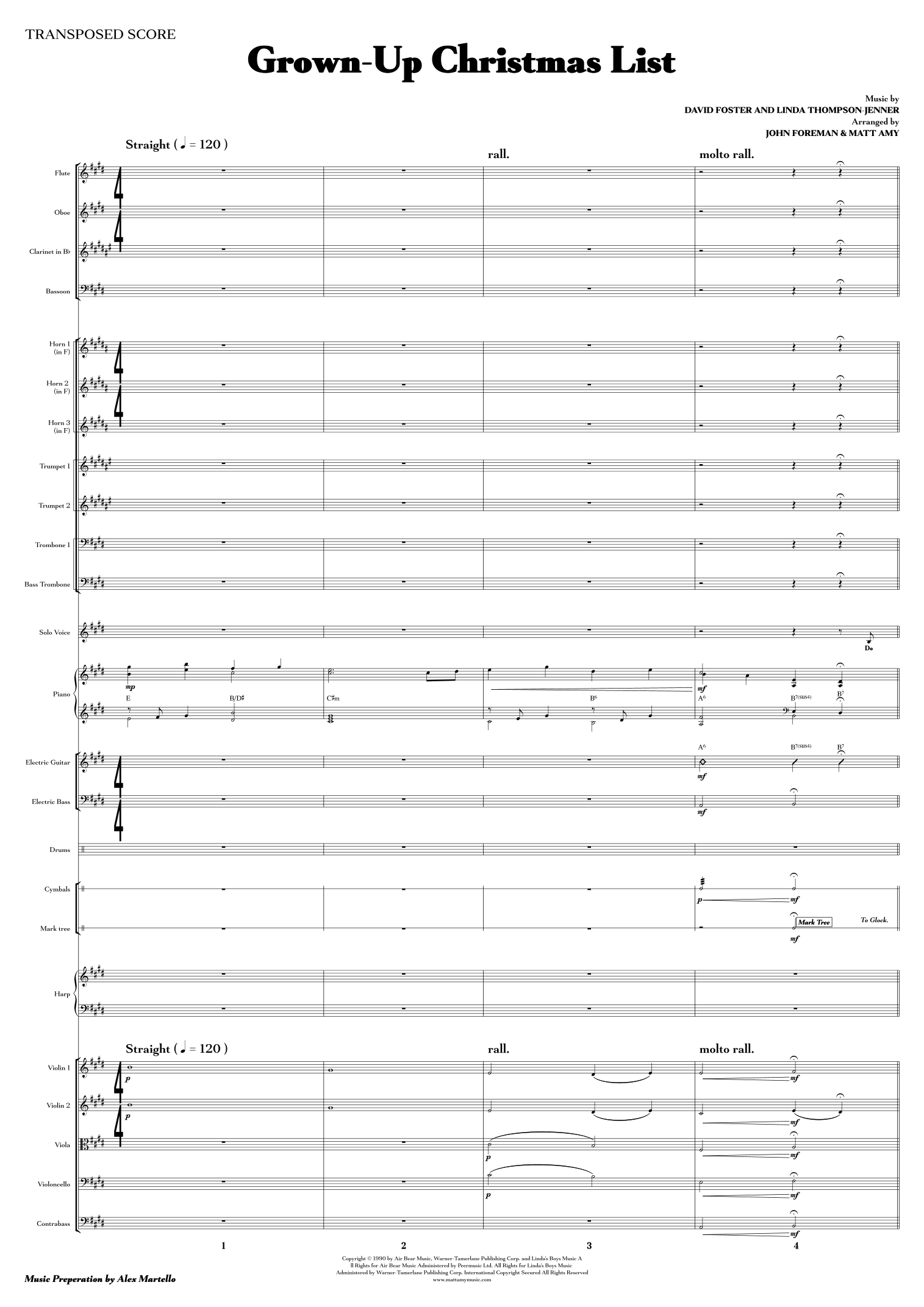 Grown-Up Christmas List (arr. Matt Amy) by Amy Grant 管弦乐团 (Full Orchestra) - 预览