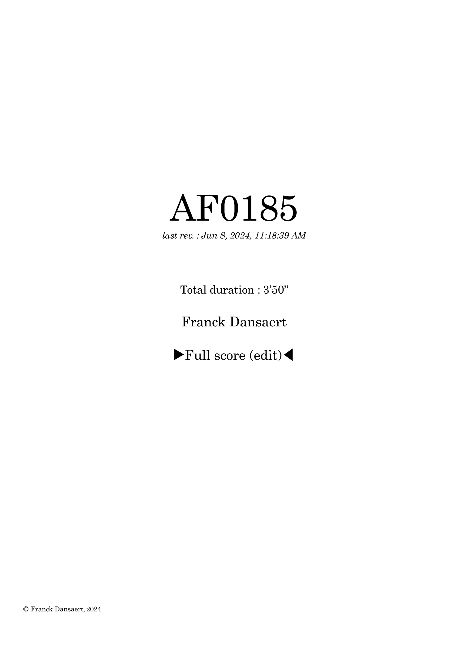 AF0185 - Franck Dansaert 管弦乐团(仅总谱) - 预览