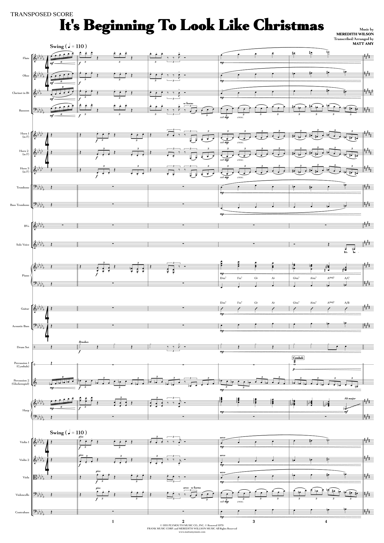 It's Beginning To Look Like Christmas (arr. Matt Amy) by #1 Holiday Carolers Full Orchestra