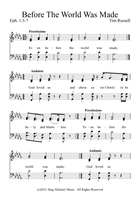 Before The World Was Made Digital Sheet Music
