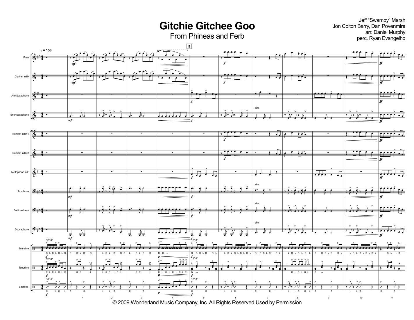Gitchee Gitchee Goo (arr. Daniel Murphy) by Jeff "Swampy" Marsh Sheet ...