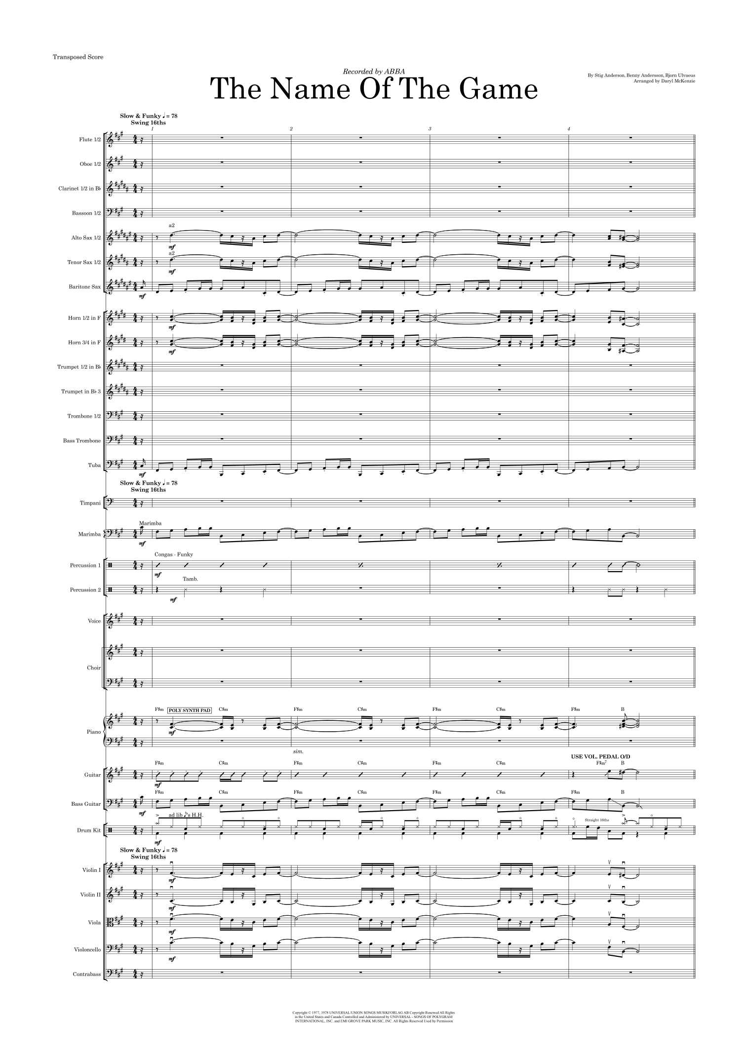 The Name Of The Game (arr. Daryl McKenzie) by ABBA 管弦乐团 - 预览