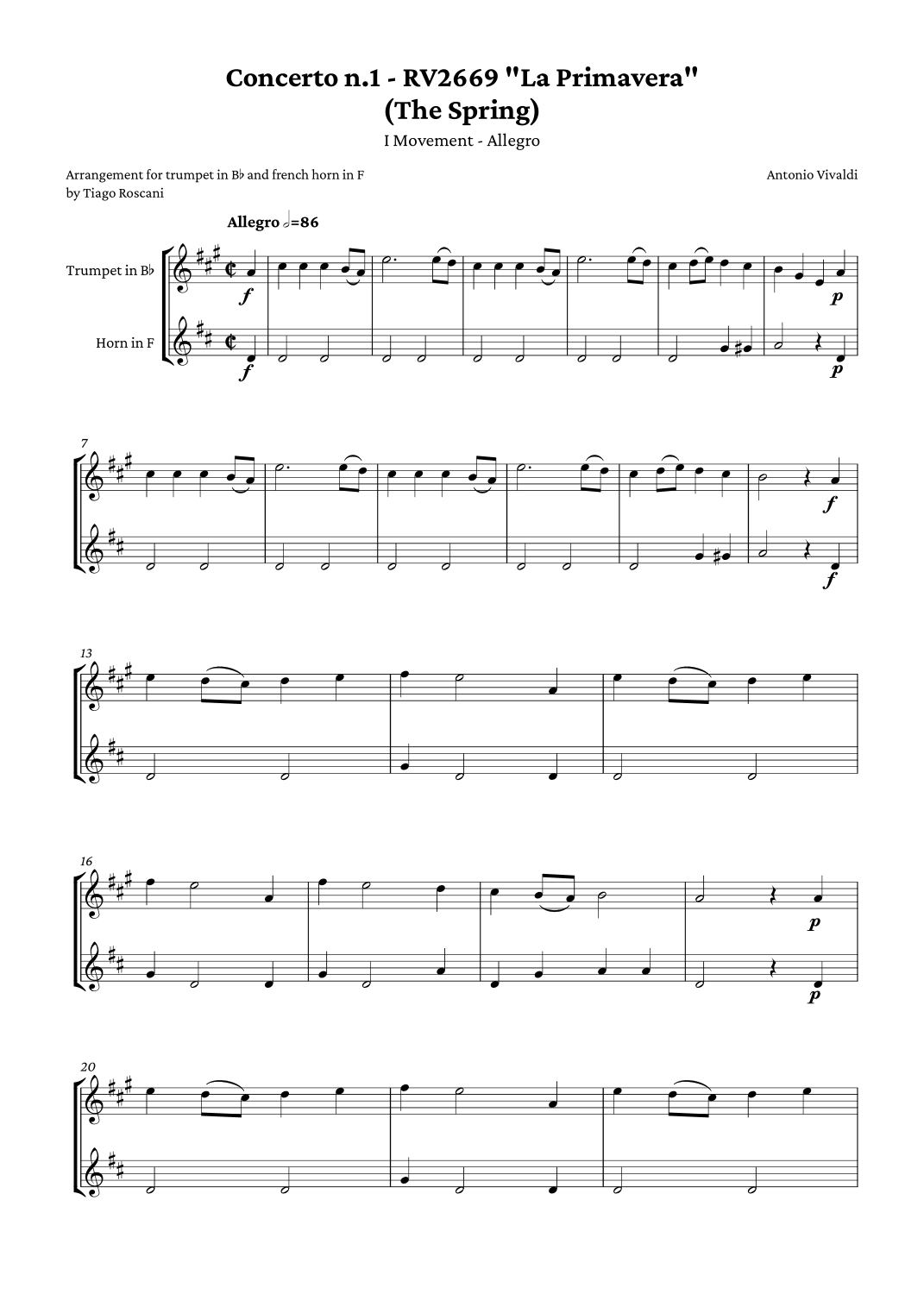 The Spring "La Primavera" from The Four Seasons by Antonio Vivaldi ...