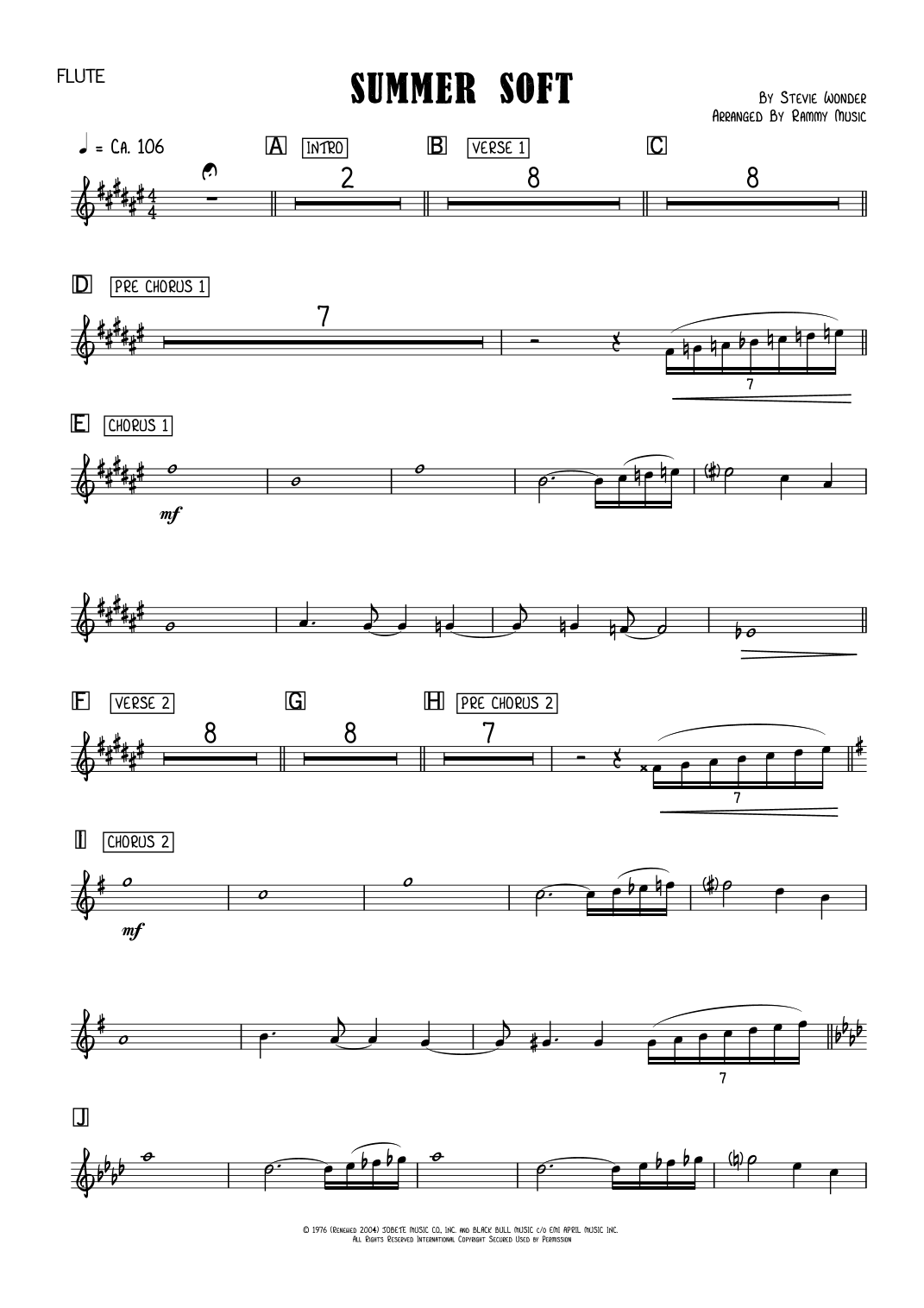 Summer Soft (arr. Rammy Music) by Stevie Wonder 管弦乐团 - 预览