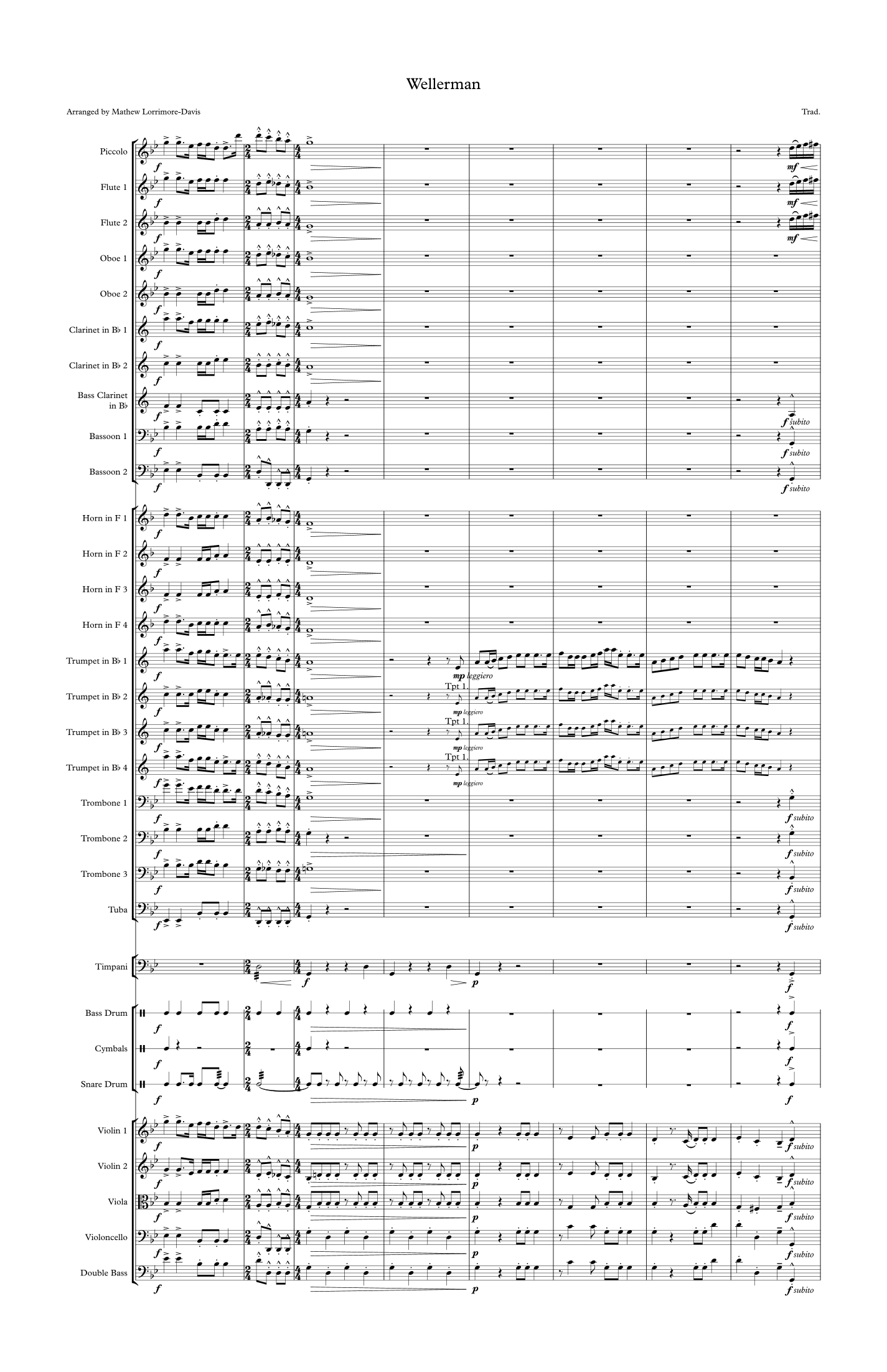 Wellerman (arr. Mathew Lorrimore-Davis) by trad. Full Orchestra
