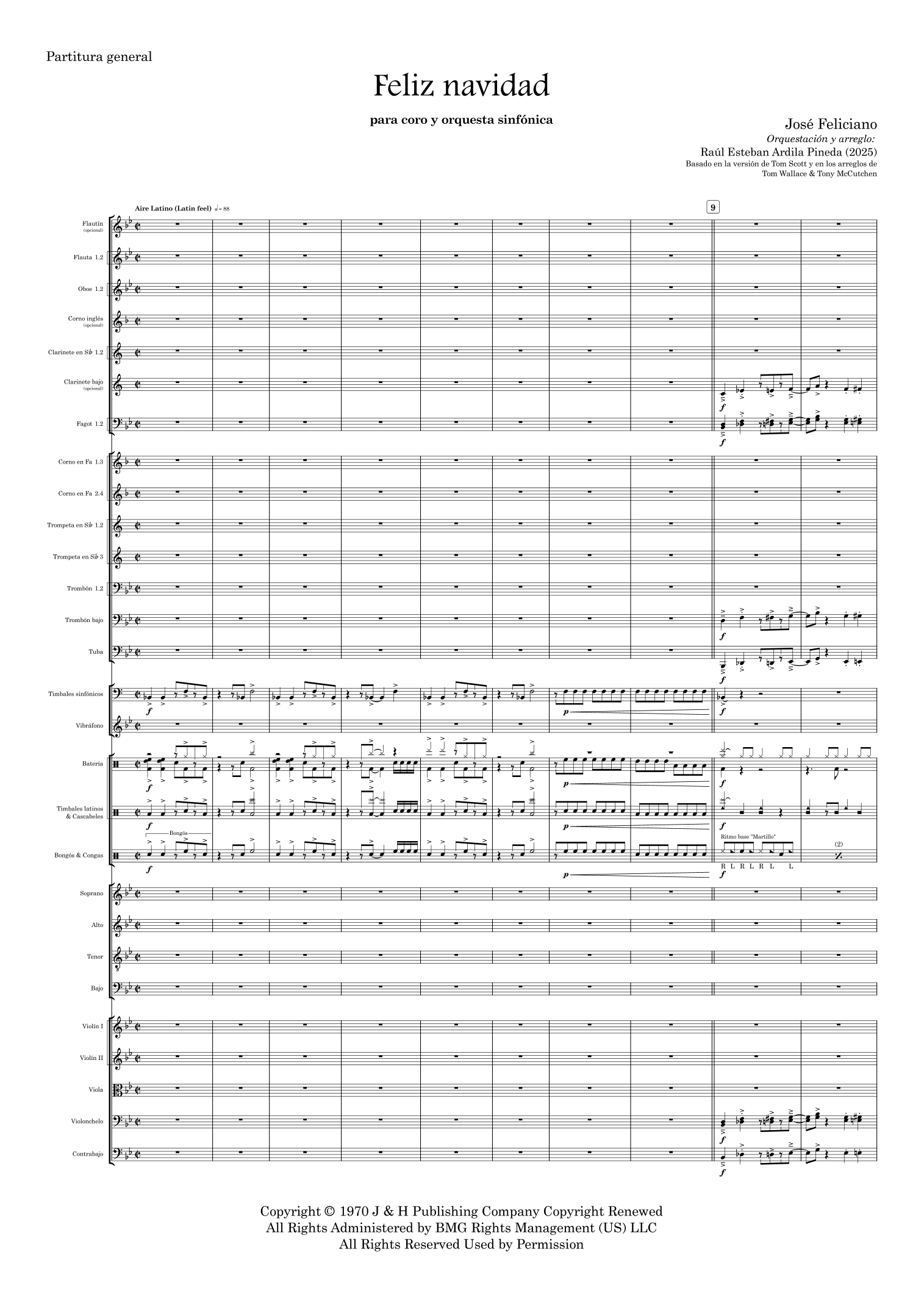 Feliz Navidad (arr. Raúl Esteban Ardila Pineda) by Jose Feliciano Full Orchestra