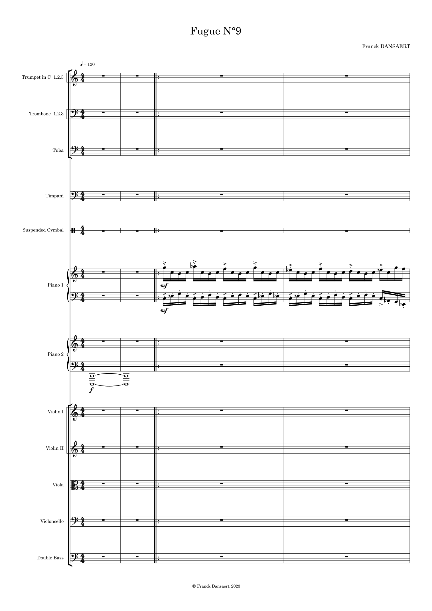Fugue nº9 - 仅总谱 (Score Only) by Franck Dansaert 管弦乐团 (Full Orchestra) - 预览