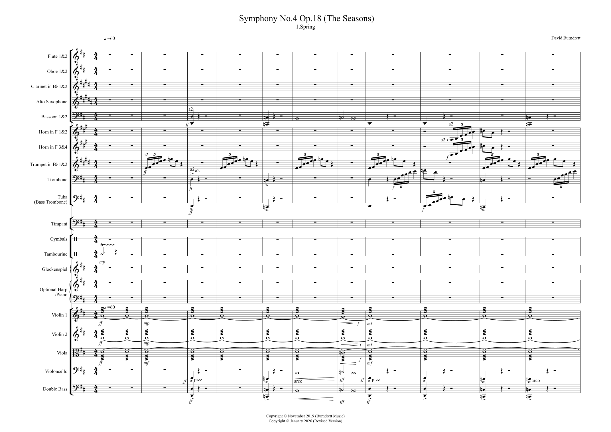 Symphony No.4 op.18 (The Seasons) by David Burndrett Full Orchestra
