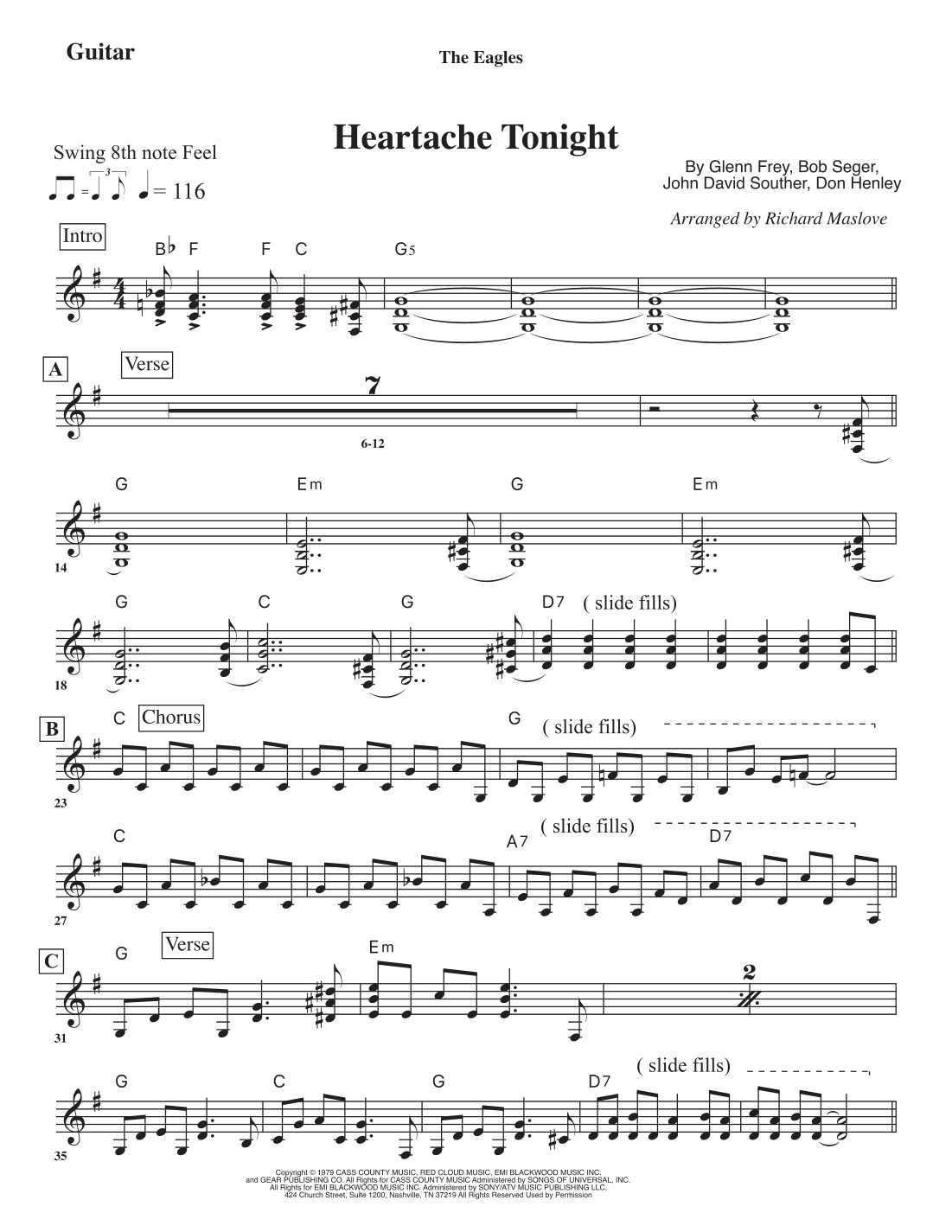Heartache Tonight (arr. Richard Maslove) by Eagles Full Orchestra