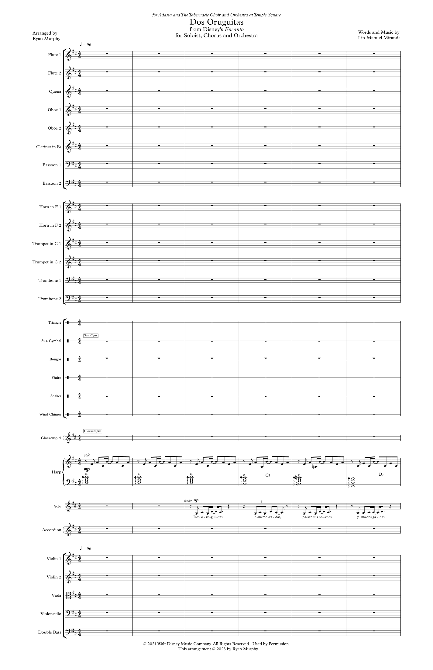 Dos Oruguitas (arr. Ryan Murphy) by Sebastian Yatra 管弦乐团 - 预览
