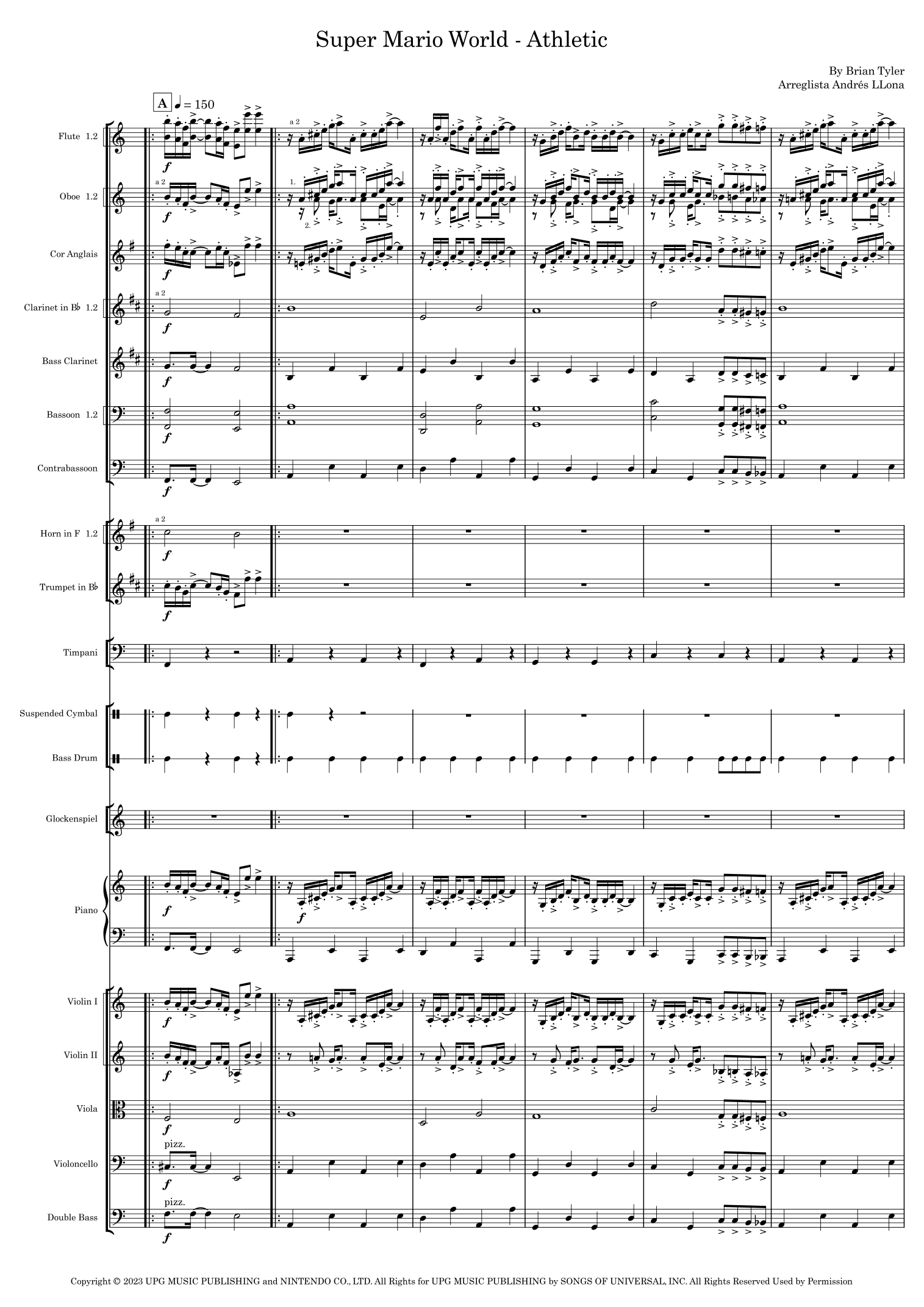 Super Mario Bros. Opus (arr. Andrés LLona) by Brian Tyler Full Orchestra