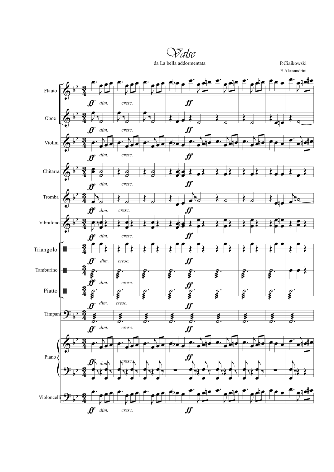 Sleeping Beauty. Valse (arr. Ester Alessandrini) by P. Tchaikosky 管弦乐团 - 预览
