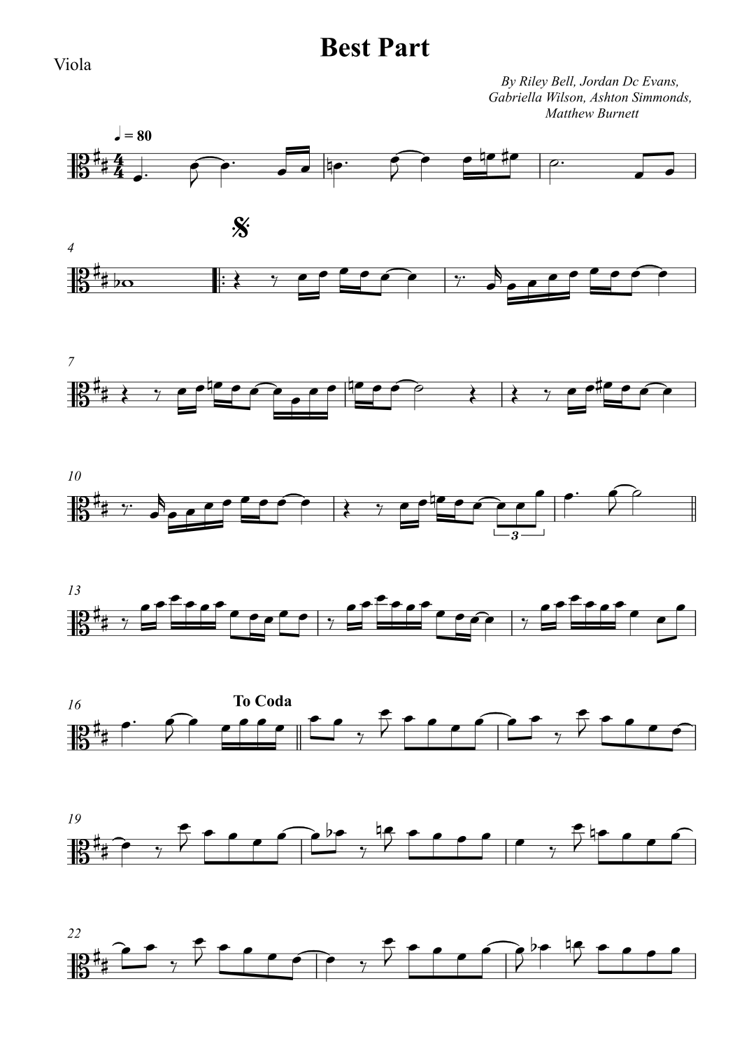 Best Part (arr. The Sheet Music Library) by Daniel Caesar Feat