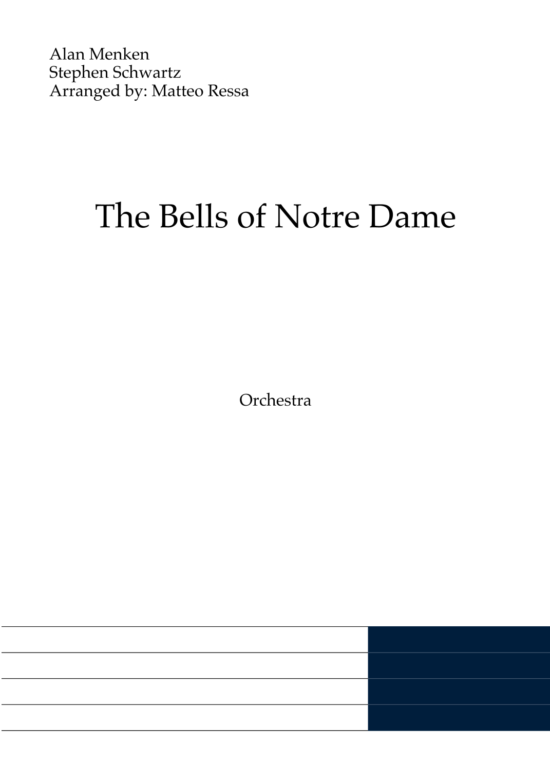The Bells Of Notre Dame (arr. Matteo Ressa) by Stephen Schwartz 管弦乐团 - 预览