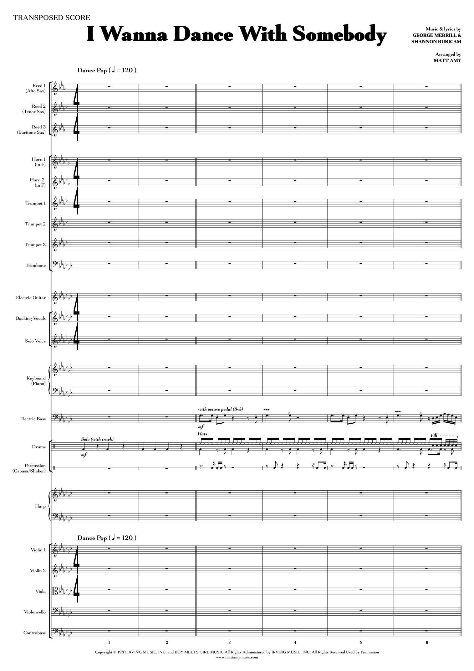 I Wanna Dance With Somebody (arr. Matt Amy) by Whitney Houston Full Orchestra