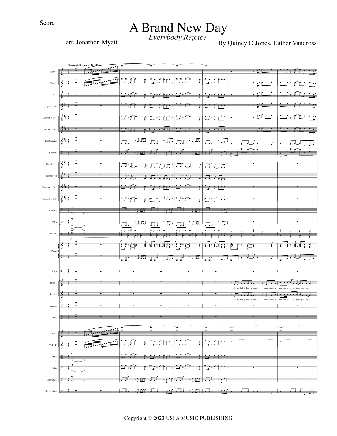 Liberation Ballet/a Brand New Day (Everybody Rejoic (arr. Jonathon Myatt) by Luther Vandross Full Orchestra