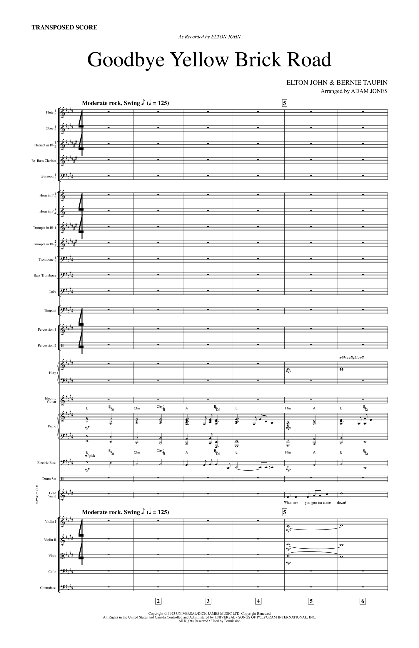 Goodbye Yellow Brick Road (arr. Adam Jones) by Elton John Full Orchestra