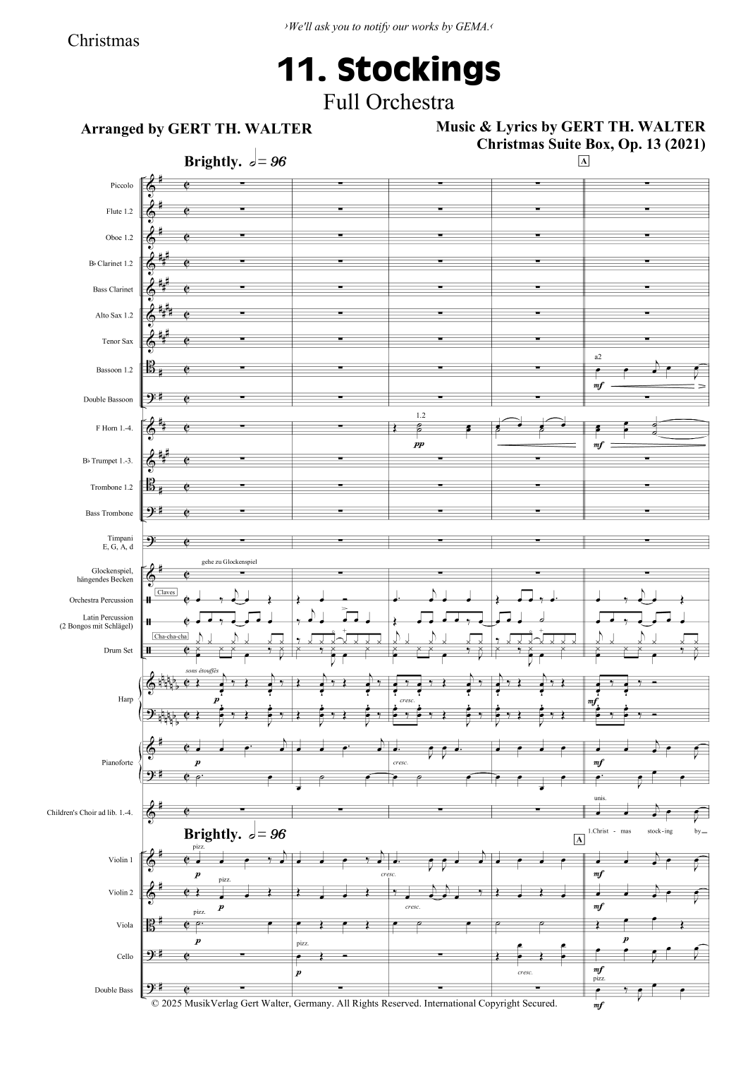 Christmas Stocking by Gert Th. Walter Full Orchestra
