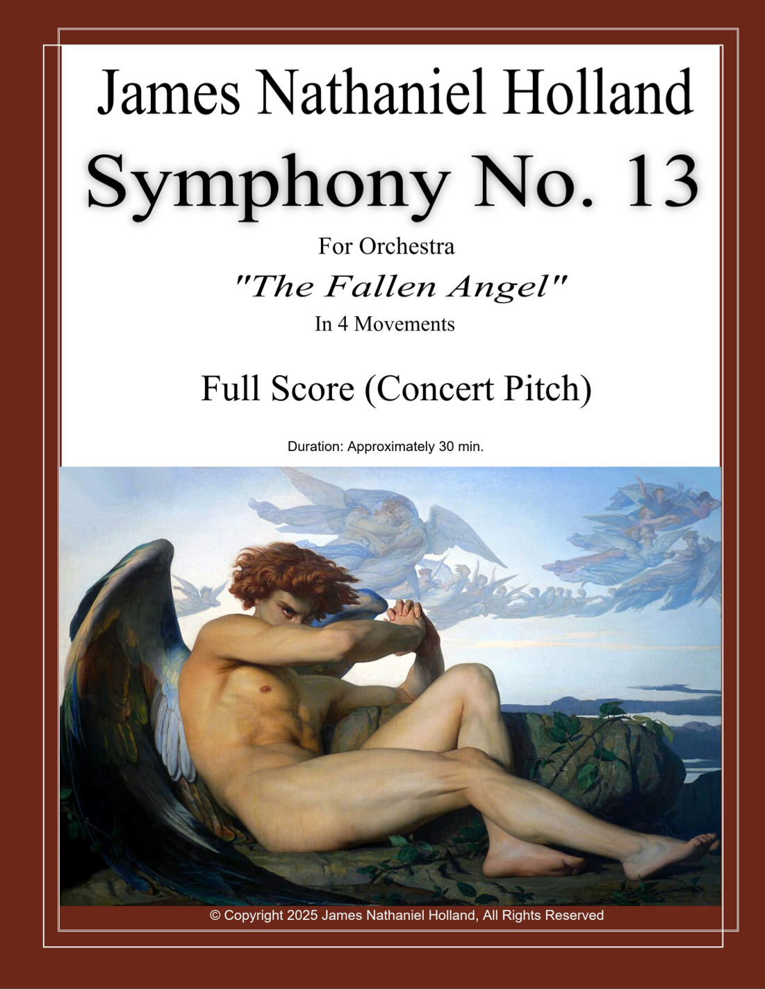 第十三交响曲《堕落天使》仅总谱 - Symphony No. 13 For Orchestra The Fallen Angel Full Score Only - Score Only by James Nathaniel Holland Full Orchestra - 预览