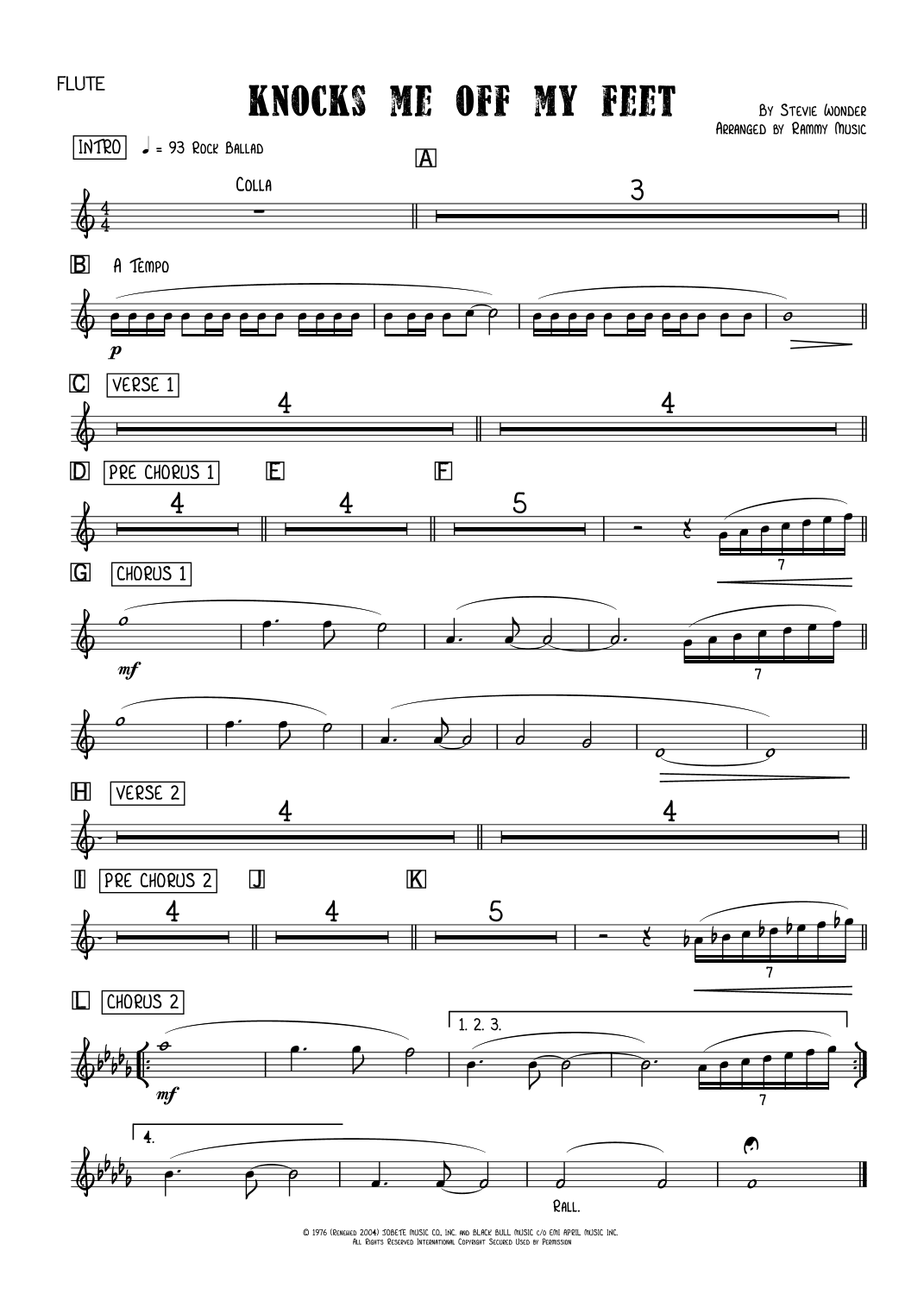 Knocks Me Off My Feet (arr. Rammy Music) by Stevie Wonder Full Orchestra