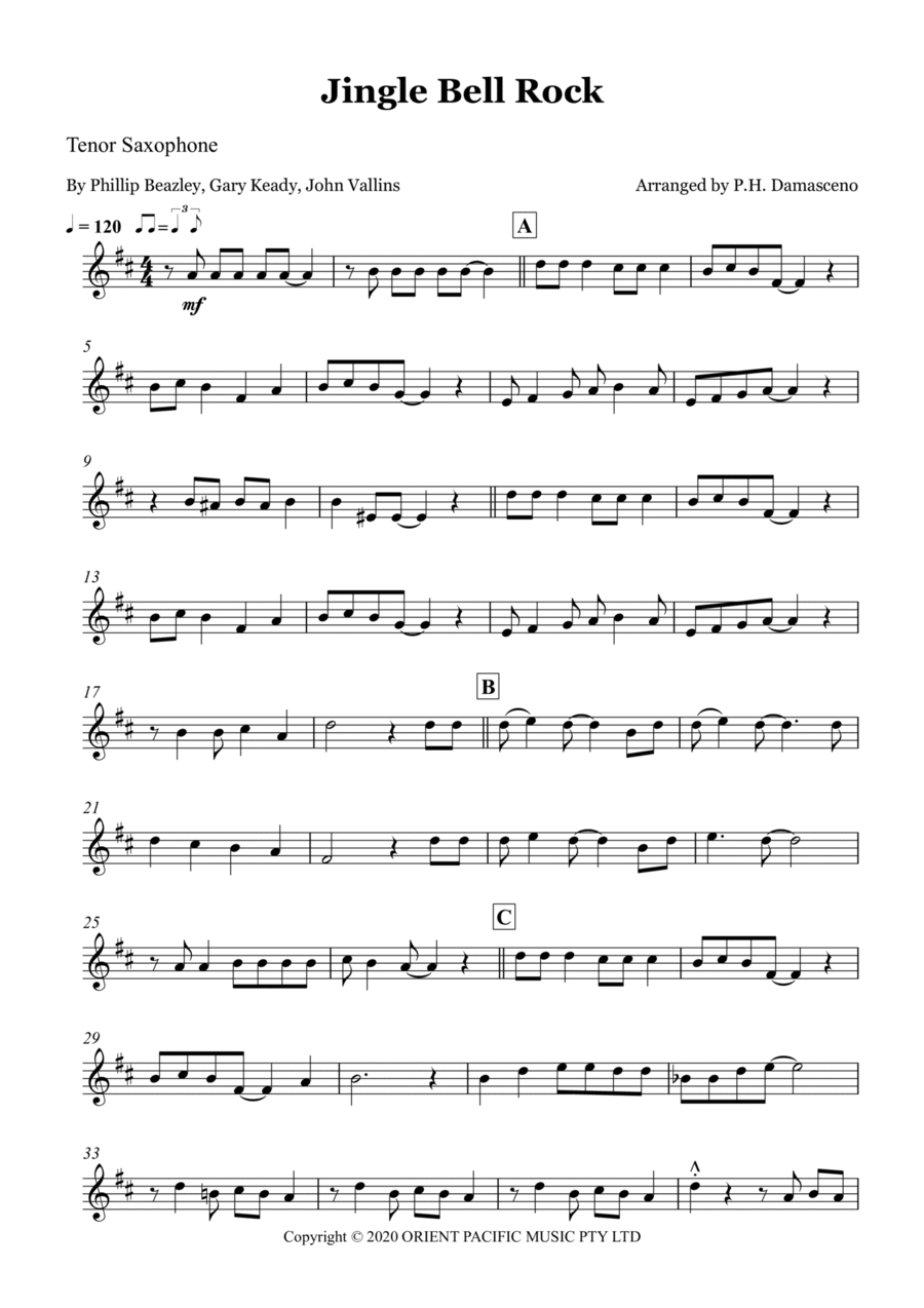Jingle Bell Rock Sheet Music Saxophone