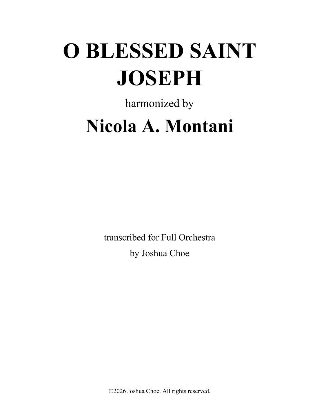 O Blessed Saint Joseph (arr. Nicola A. Montani) by Traditional 管弦乐团 - 预览