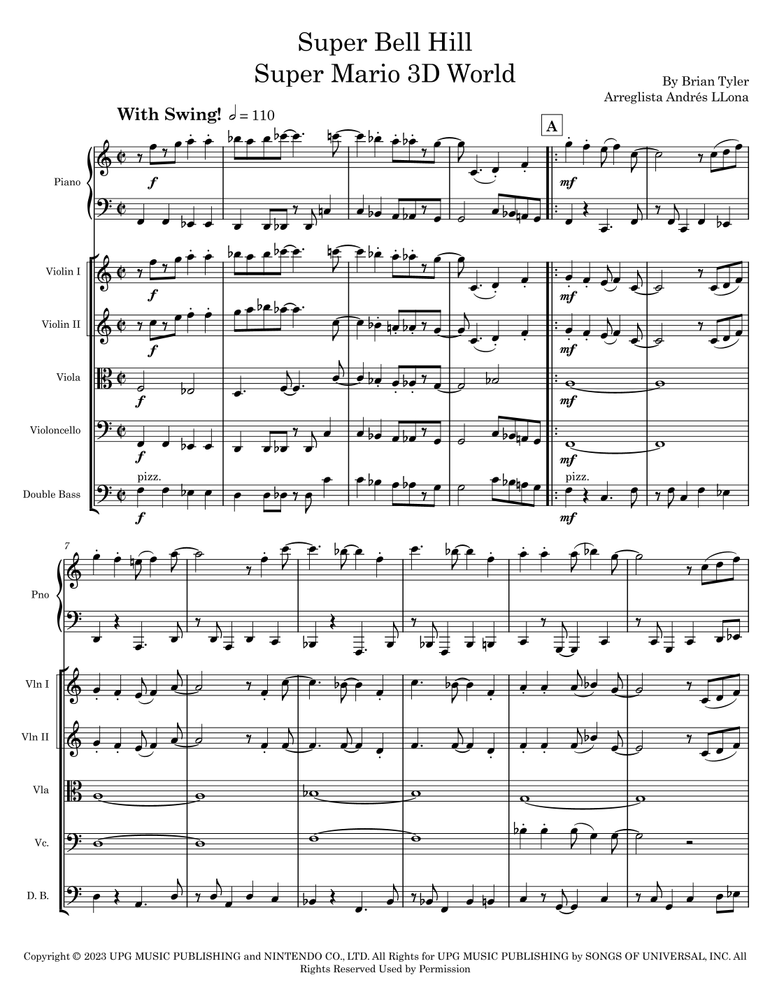 Super Mario Bros. Opus (arr. Andrés LLona) by Brian Tyler Full Orchestra