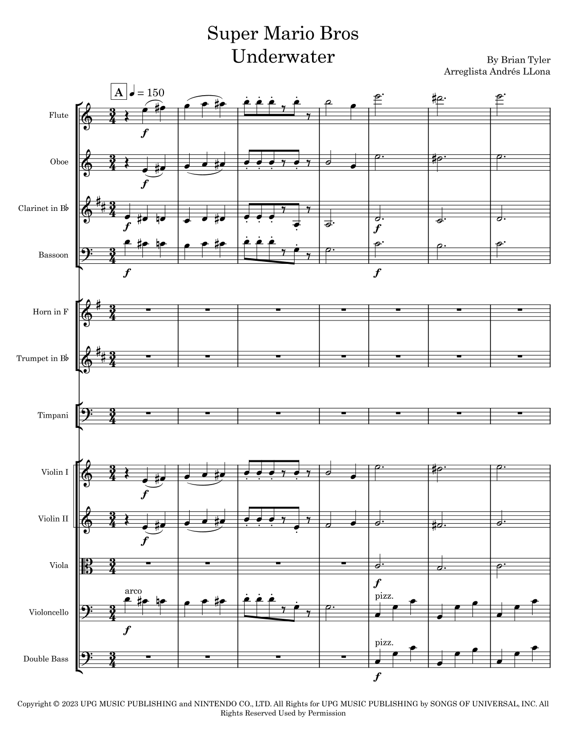 Super Mario Bros. Opus (arr. Andrés LLona) by Brian Tyler Full Orchestra