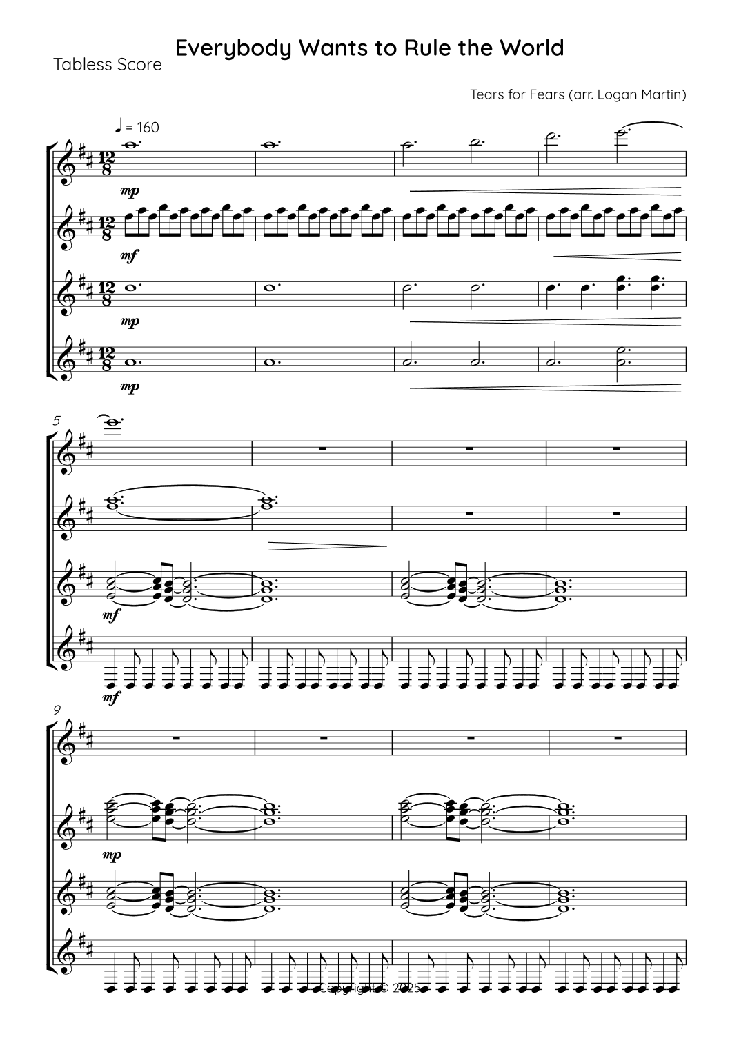 Everybody Wants To Rule The World by Andy McKee Sheet Music for