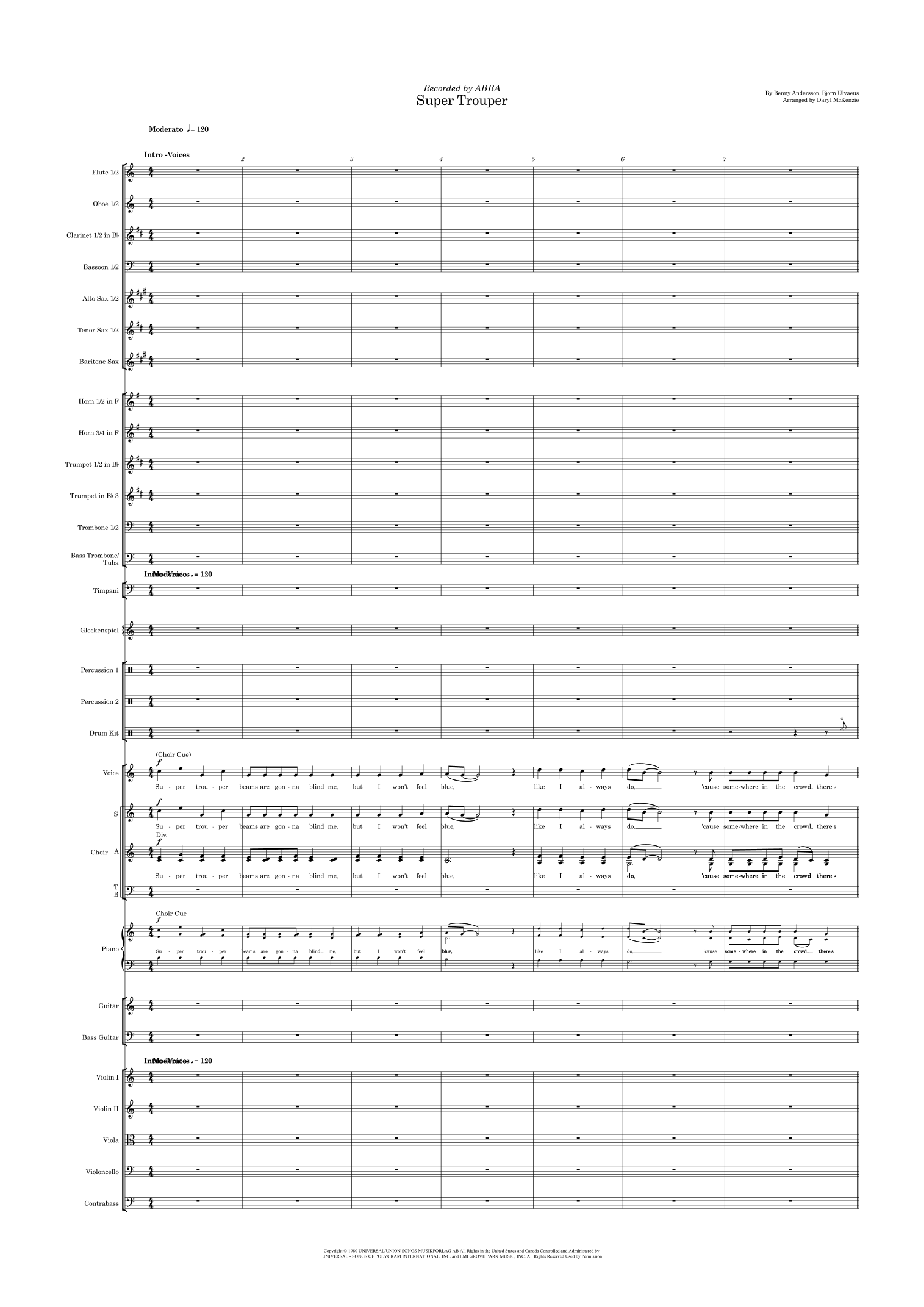 Super Trouper (arr. Daryl McKenzie) by ABBA Full Orchestra