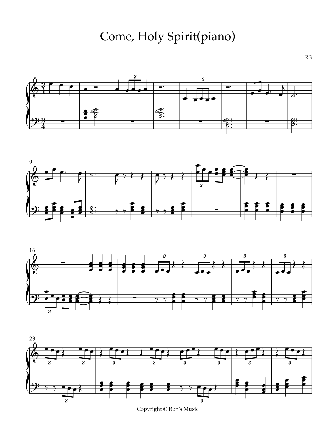 Come, Holy Spirit by Ronald Batkiewicz Sheet Music for Instrumental ...