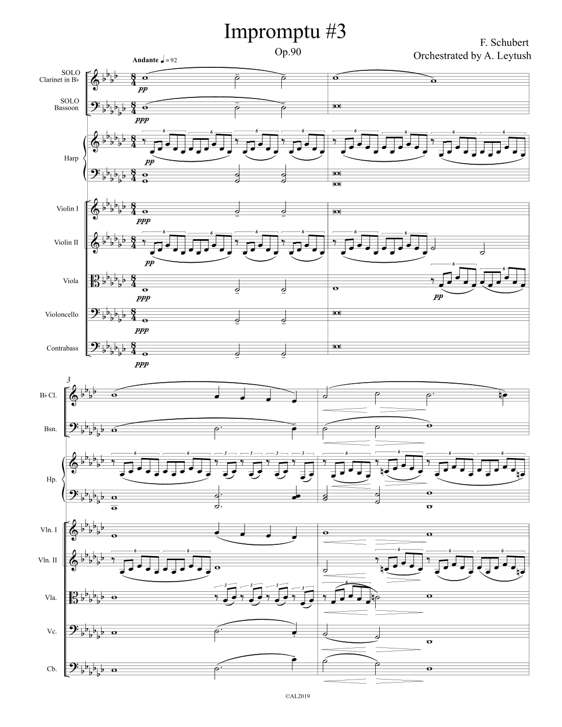 F. Schubert - Impromptu#3, op.90, Orchestrated by A. Leytush by F ...