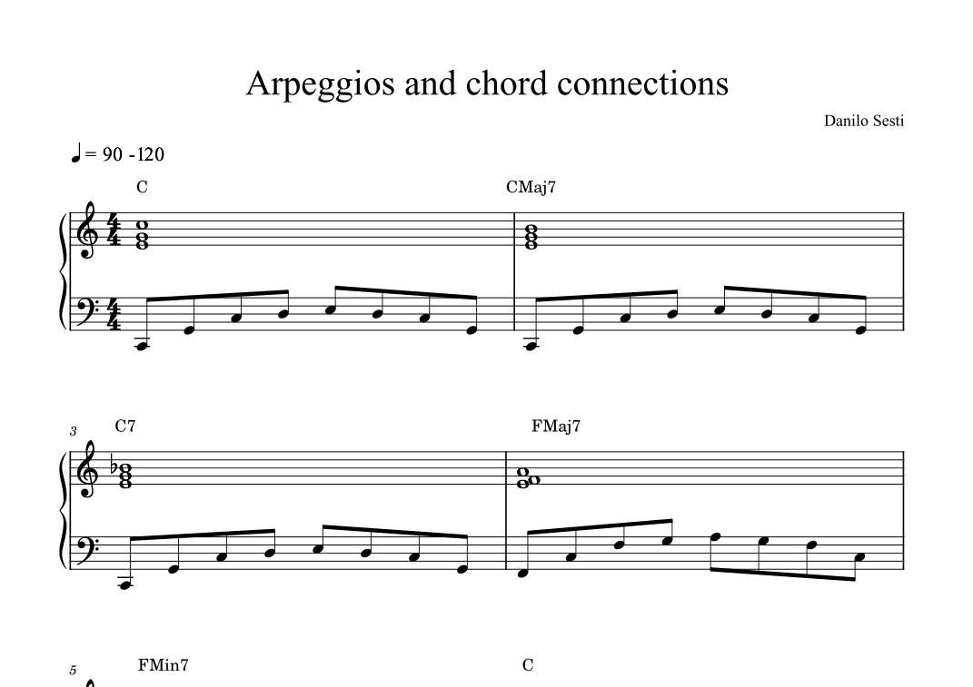 Arpeggios & Chord Connections by Danilo Sesti Sheet Music for ...