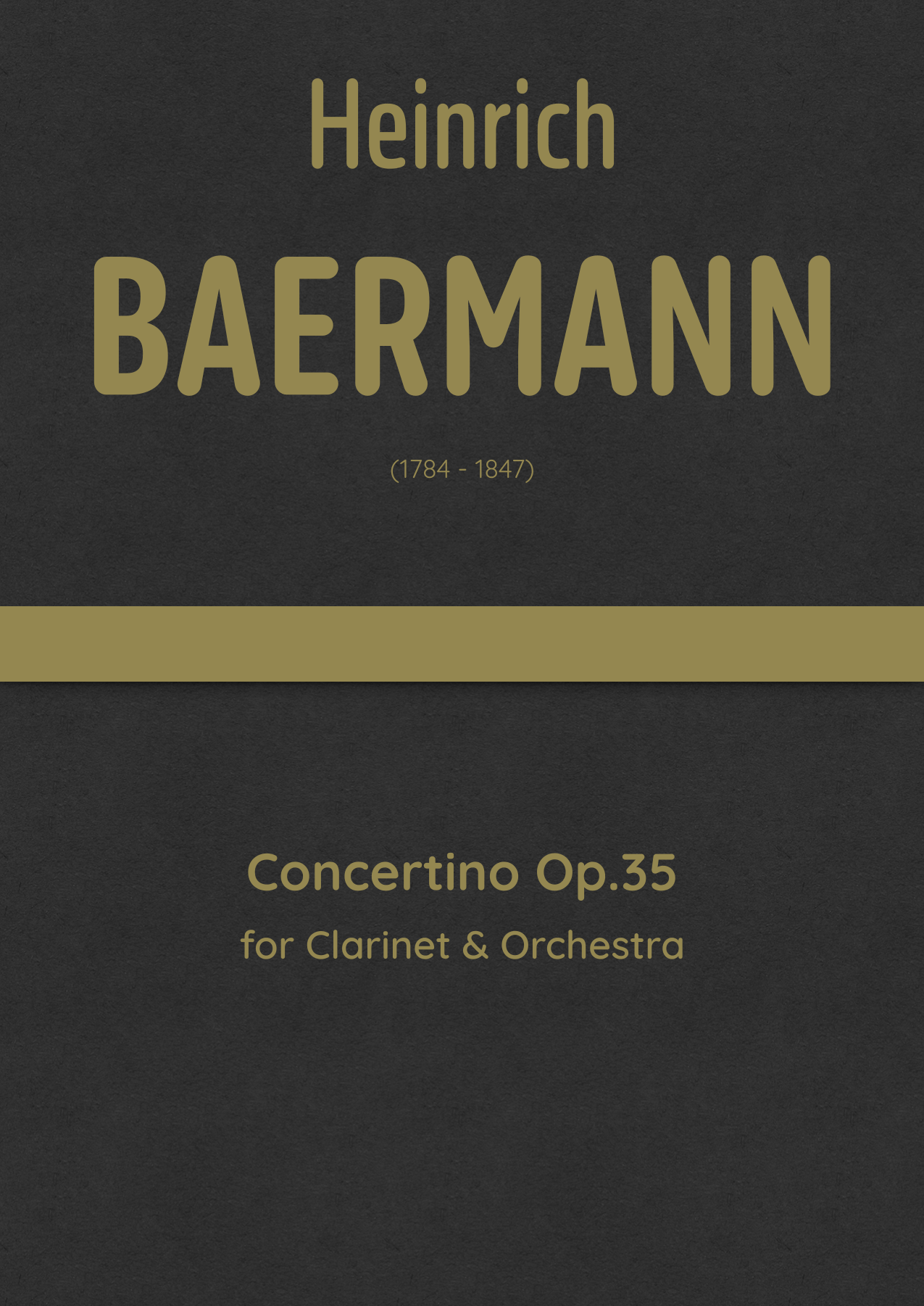 Baermann - Divertimento for Clarinet & Orchestra in C major, Op.35 (arr. J.G. Cucó Barber) by Heinrich Baermann Full Orchestra