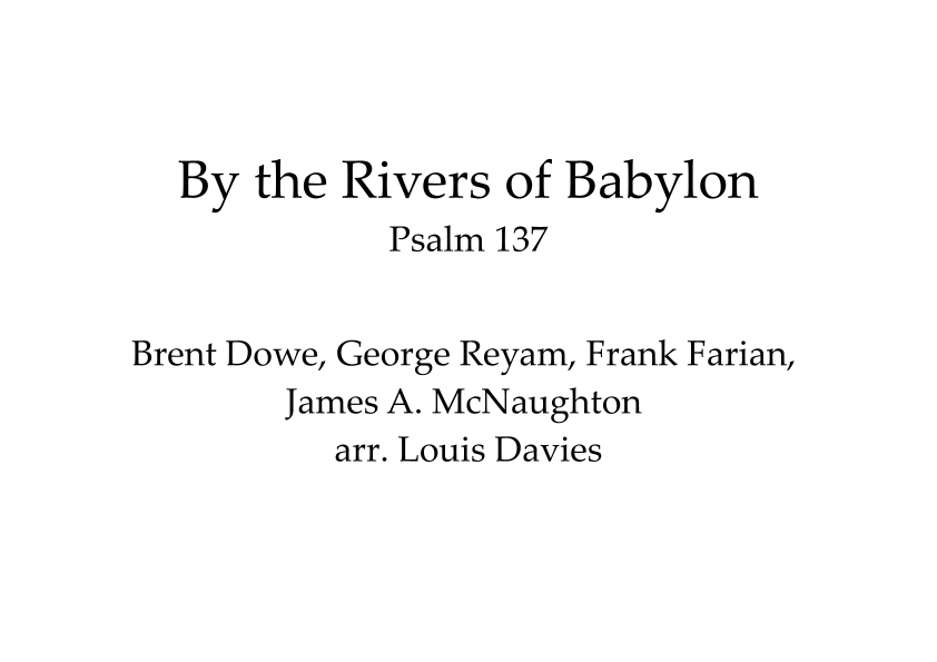 Rivers Of Babylon (arr. Louis Davies) by Boney M Sheet Music for Brass