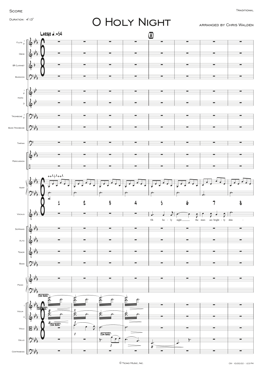 O Holy Night (arr. Chris Walden) by Jonathan Antoine 管弦乐总谱 - 预览