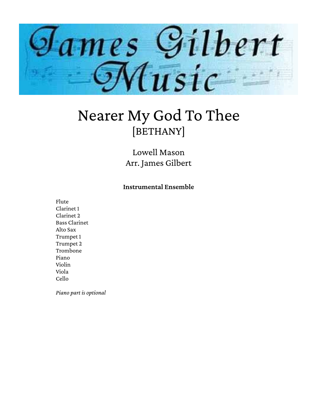 Nearer My God To Thee (arr. James Gilbert) by Arthur Sullivan 管弦乐团 - 预览