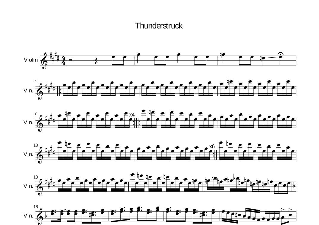 Thunderstruck by AC/DC Sheet Music for Guitar Tab at Sheet Music