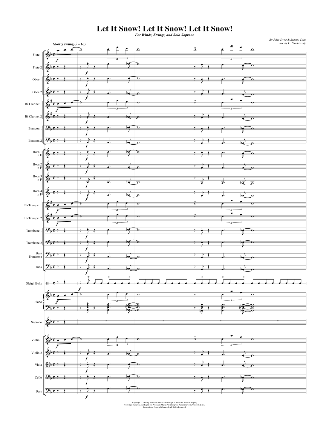 Let It Snow! Let It Snow! Let It Snow! (arr. C. Blankenship) by Dean Martin Full Orchestra