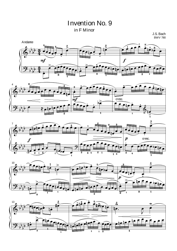 Prelude in c sharp bach. Трехголосная инвенция баха 13. Аллеманда гайдн ноты. Бах трехголосная инвенция ми минор. Бах инвенция 13 ля минор.