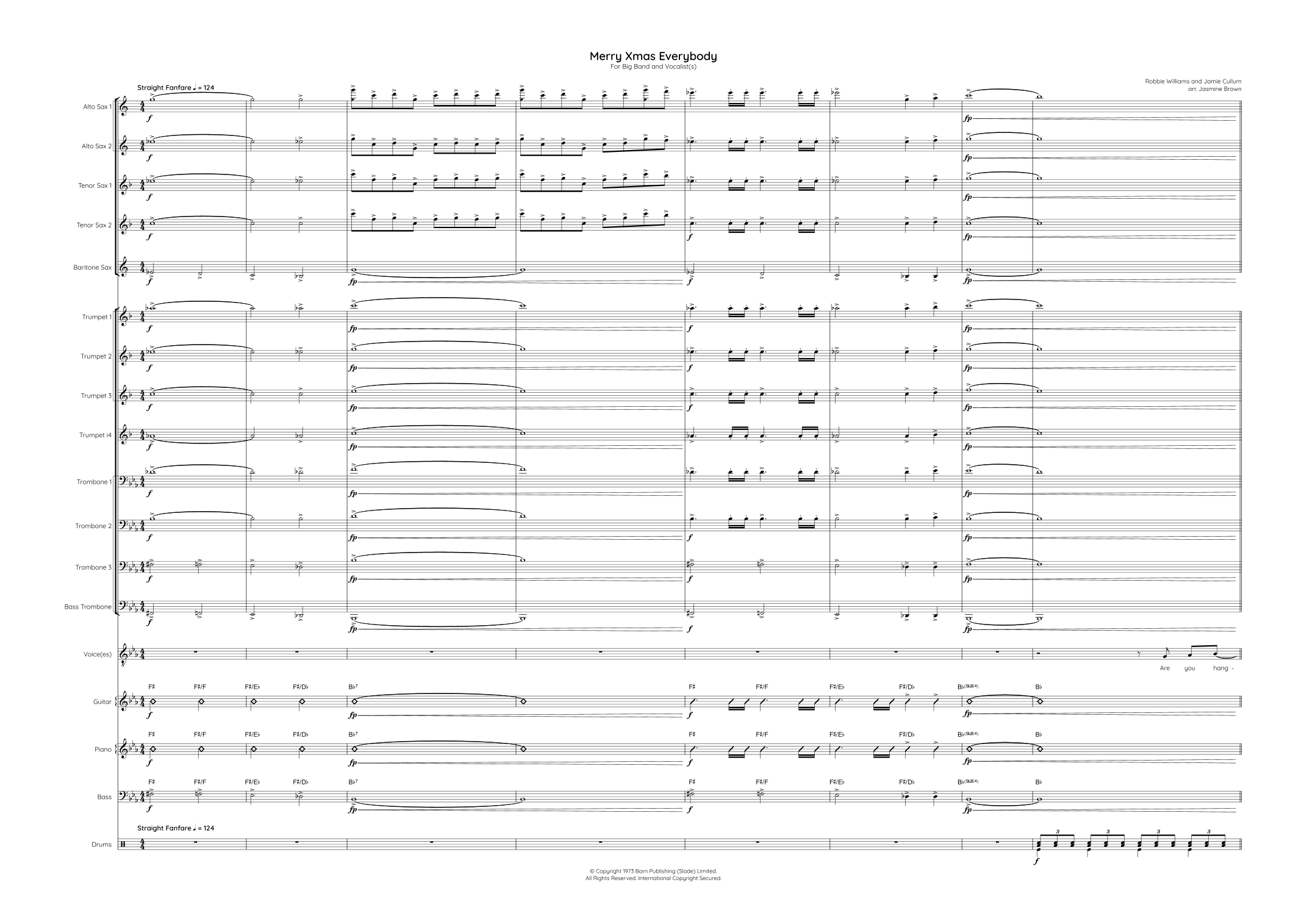 Merry Xmas Everybody by Slade Sheet Music for Jazz Ensemble (arr ...