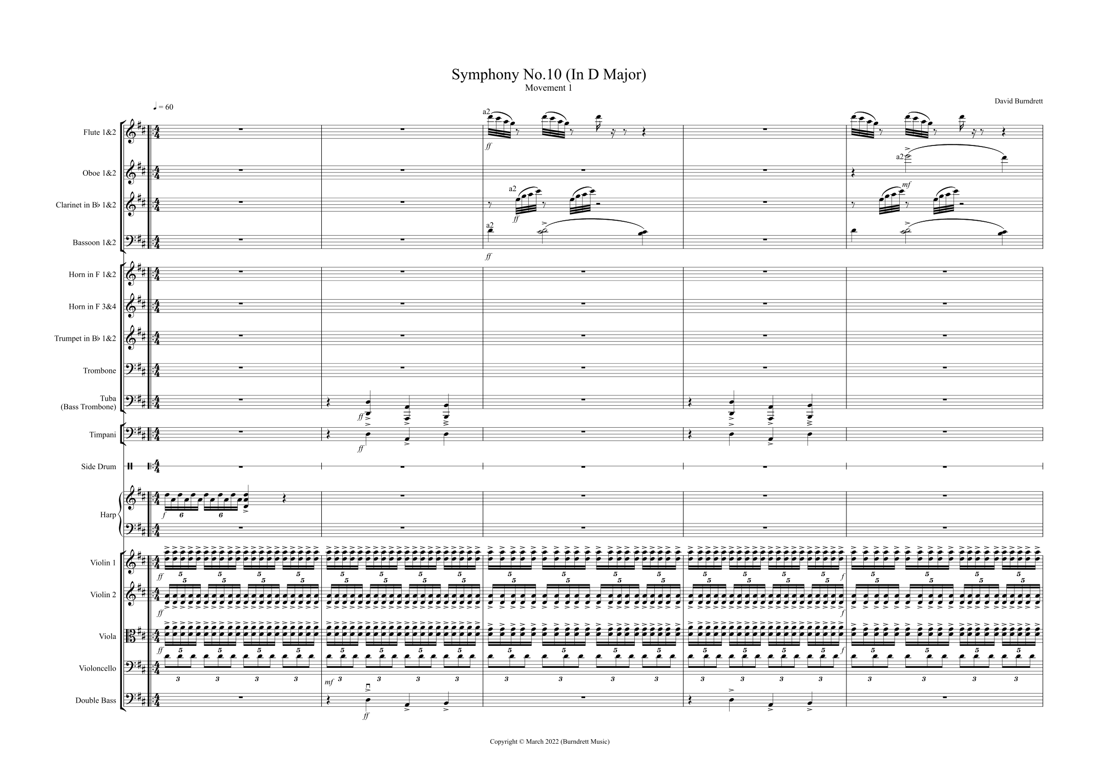 Symphony No.10 Op.29 (Optimism) by David Burndrett Full Orchestra