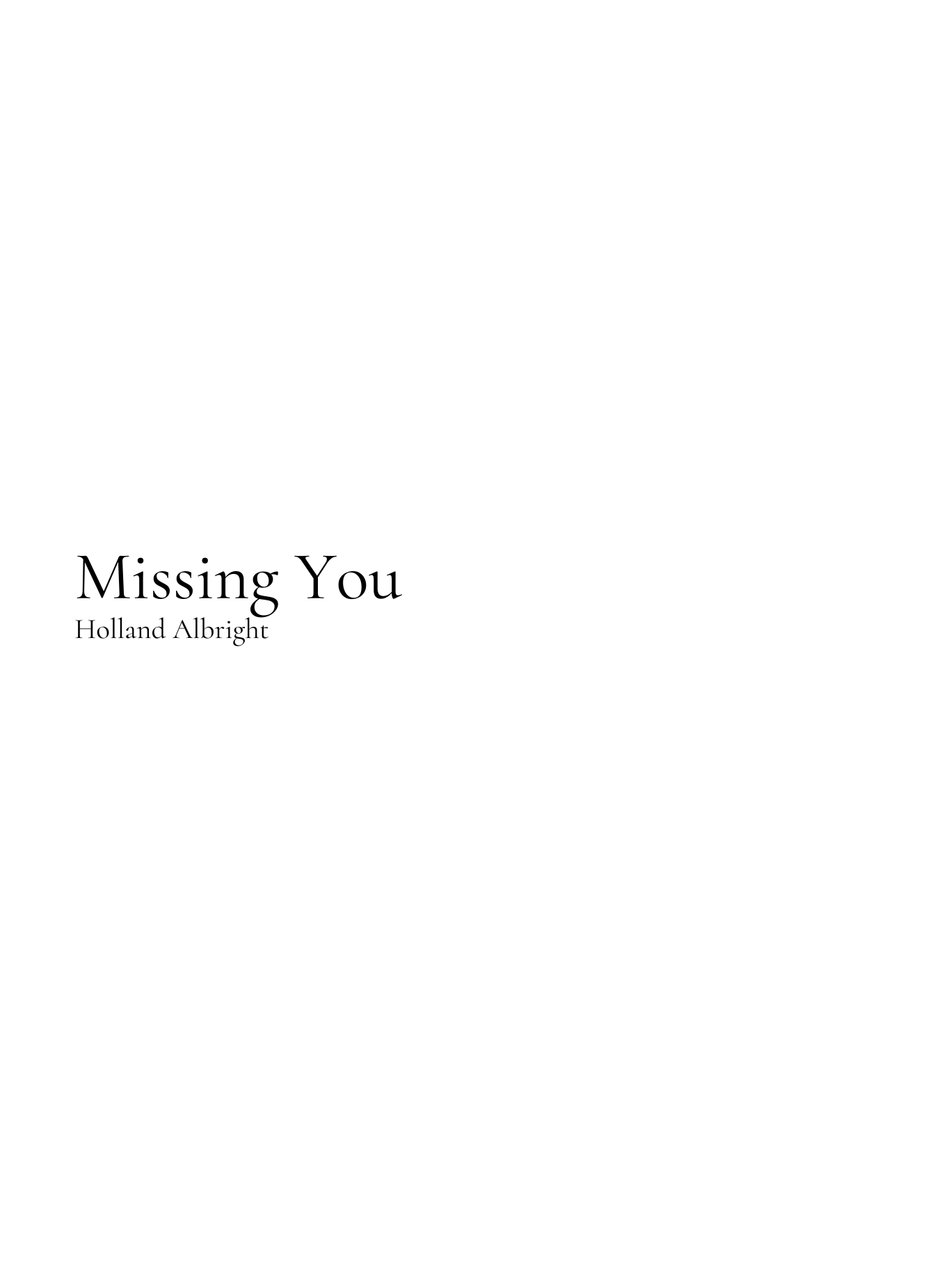 【霍兰德·奥尔布赖特《想念你》管弦乐总谱】Missing You - Score Only by Holland Albright Full Orchestra PDF乐谱下载