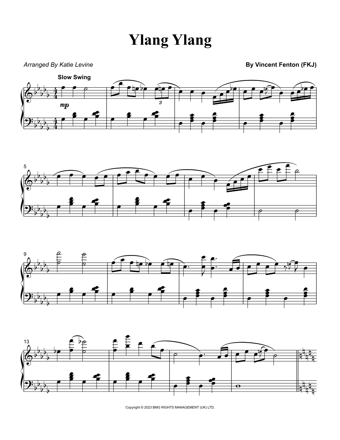 Ylang Ylang Piano Sheet Music