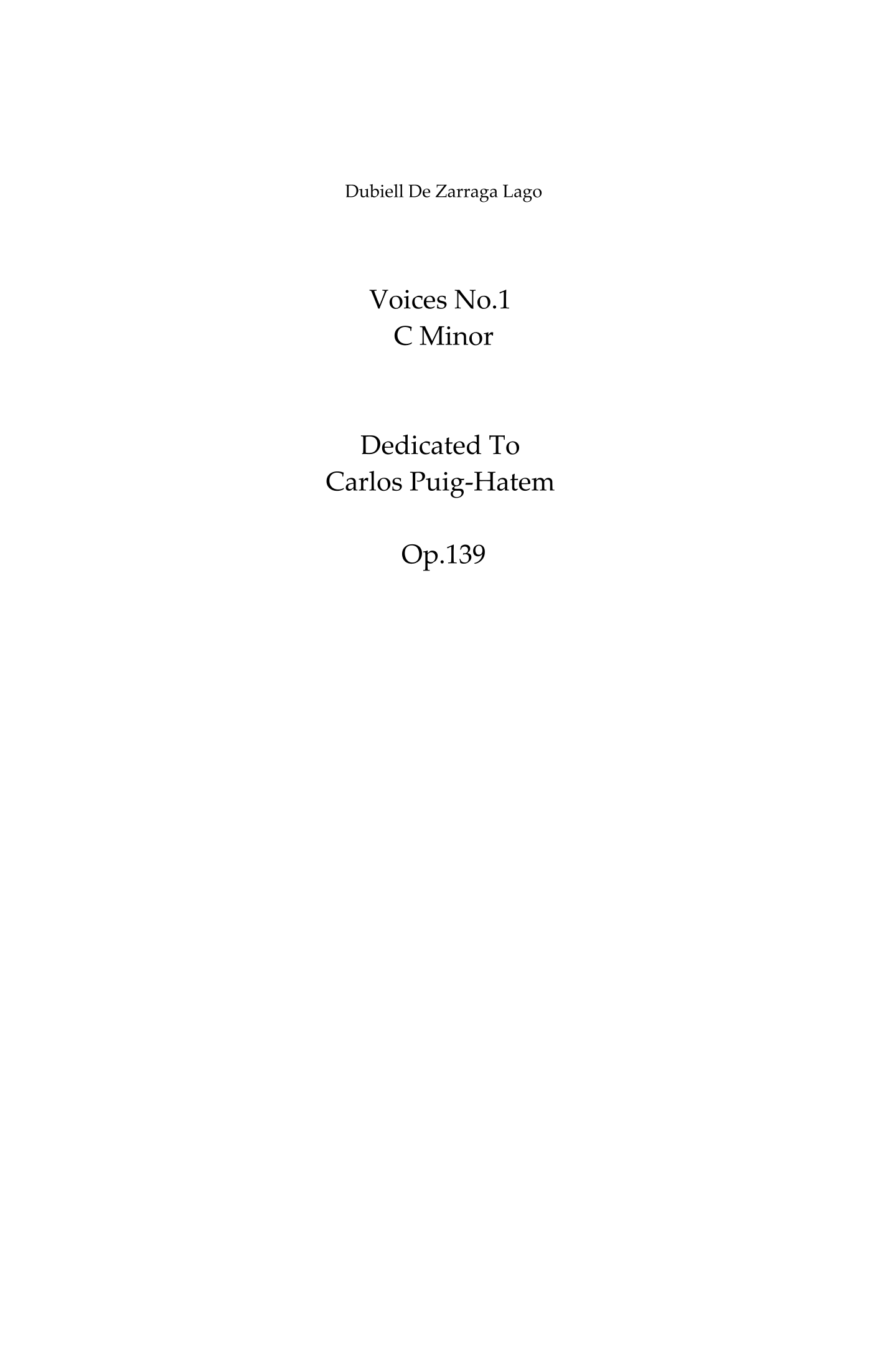 Voices by Dubiell De Zarrraga Full Orchestra