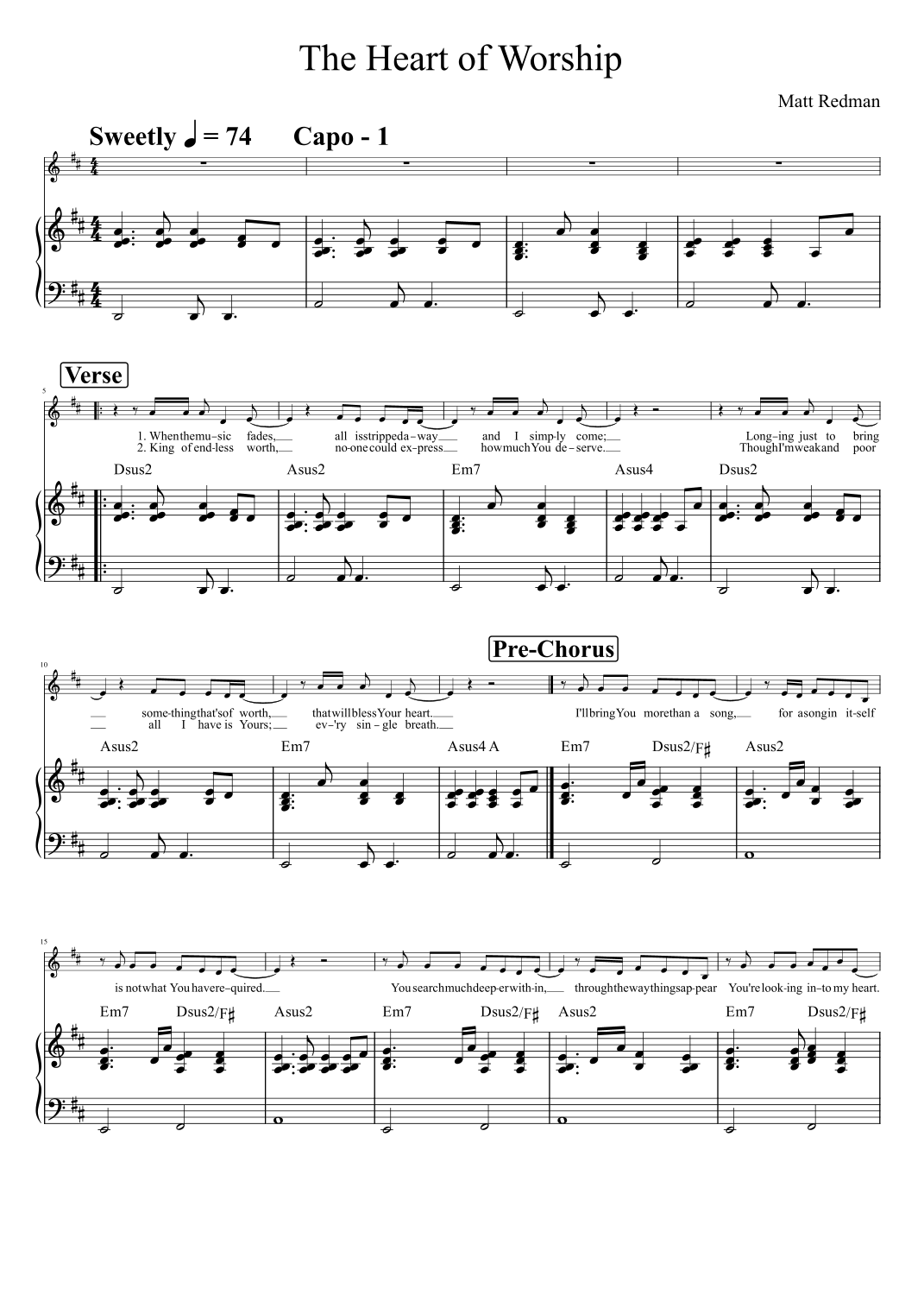 Free The Heart Of Worship By Matt Redman Sheet Music – SPUJ