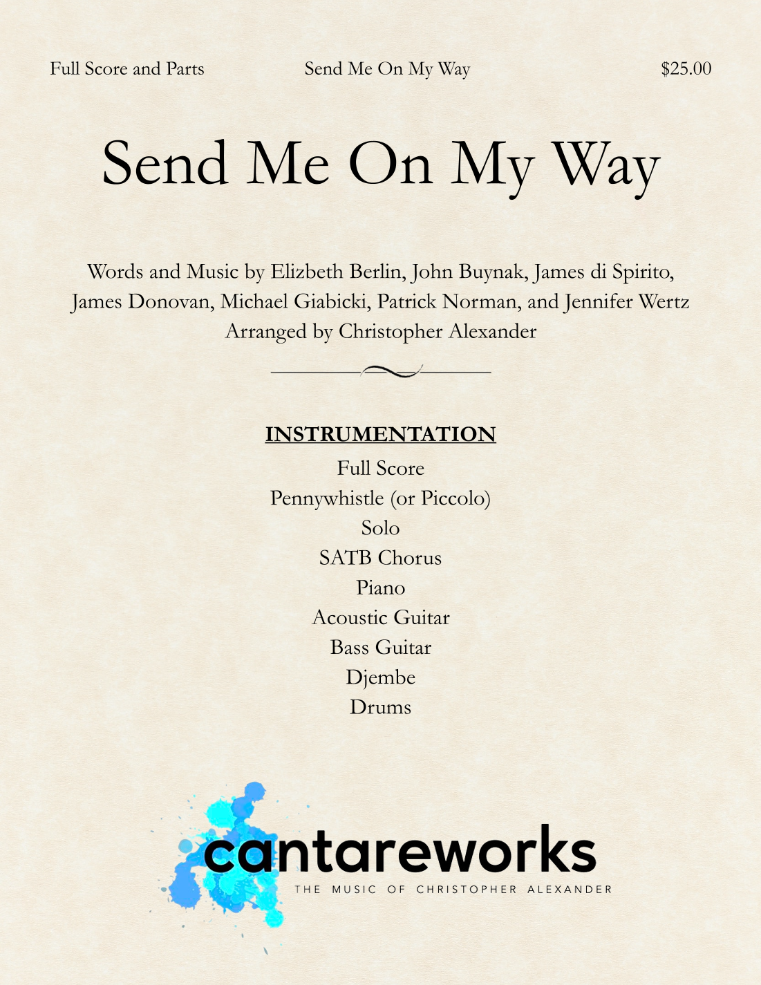 Send Me On My Way by Rusted Root Sheet Music for Performance Ensemble ...