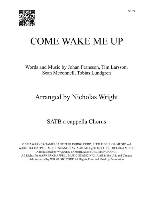 Come Wake Me Up Sheet Music Rascal Flatts Choir