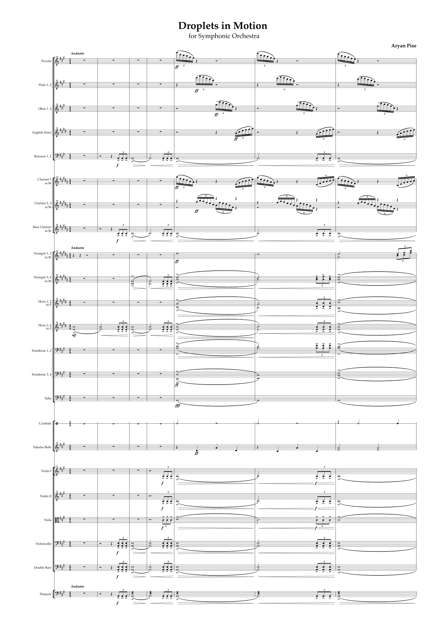 Droplets in Motion - Score Only by Aryan Pise Full Orchestra