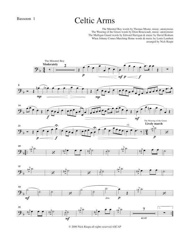 Celtic Arms - Bassoon 1 part (arr. Nick Raspa) by Louis Lambert Full Orchestra